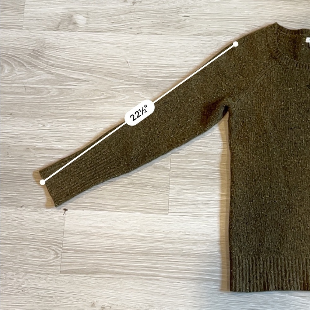 J. Crew Women's Olive Green Lambs Wool Sweater with Shoulder Zipper Detail - S - Picture 7 of 8